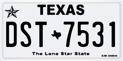 TX license plate DST7531