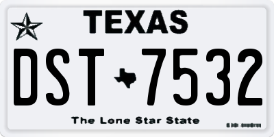 TX license plate DST7532