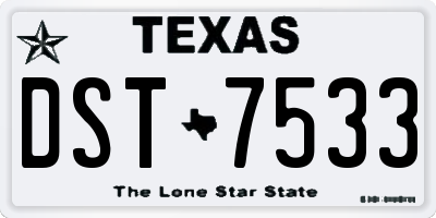 TX license plate DST7533