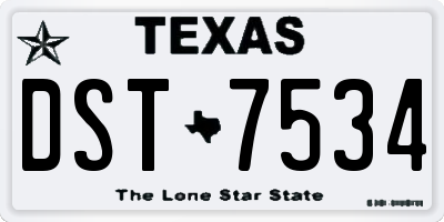 TX license plate DST7534