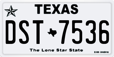 TX license plate DST7536