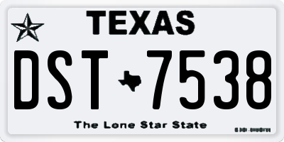 TX license plate DST7538