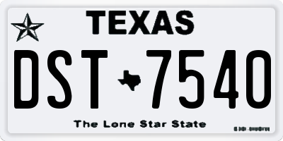 TX license plate DST7540