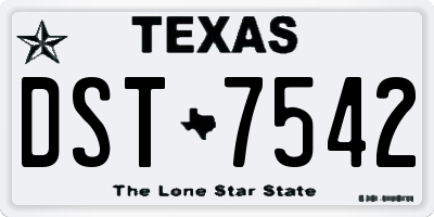 TX license plate DST7542