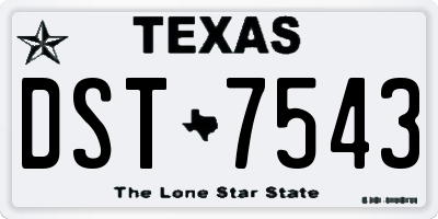 TX license plate DST7543