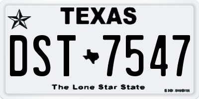 TX license plate DST7547