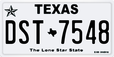TX license plate DST7548