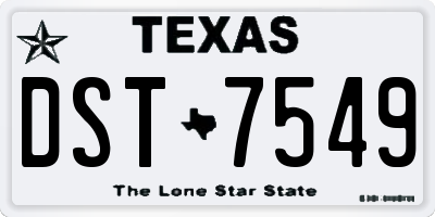 TX license plate DST7549