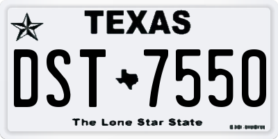TX license plate DST7550