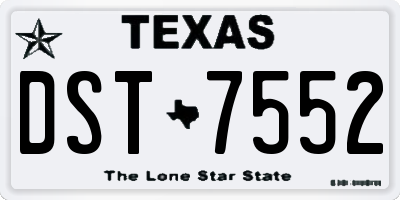 TX license plate DST7552