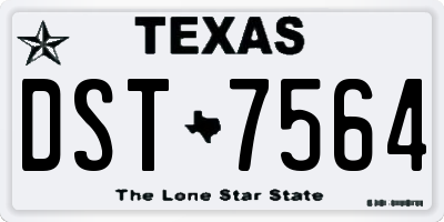 TX license plate DST7564