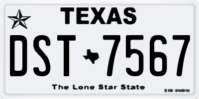 TX license plate DST7567