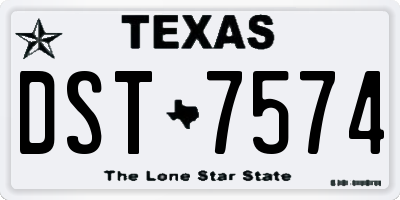 TX license plate DST7574