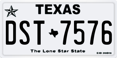 TX license plate DST7576
