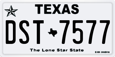 TX license plate DST7577