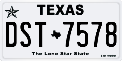 TX license plate DST7578