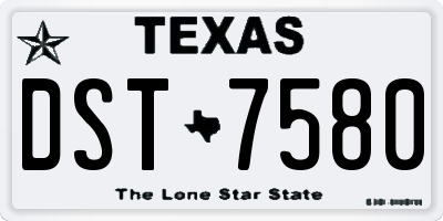 TX license plate DST7580