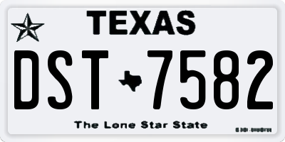 TX license plate DST7582