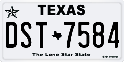 TX license plate DST7584