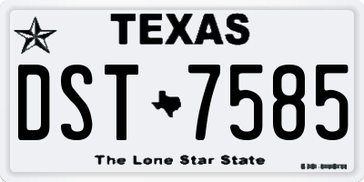 TX license plate DST7585