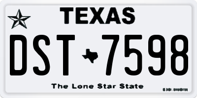 TX license plate DST7598
