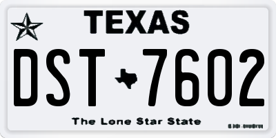TX license plate DST7602