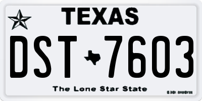 TX license plate DST7603