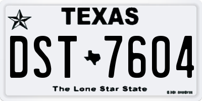 TX license plate DST7604