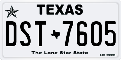 TX license plate DST7605