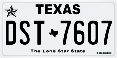 TX license plate DST7607