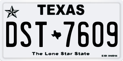 TX license plate DST7609