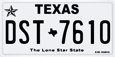TX license plate DST7610