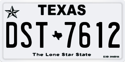 TX license plate DST7612