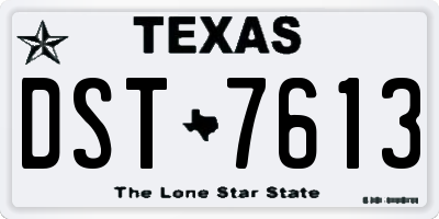 TX license plate DST7613