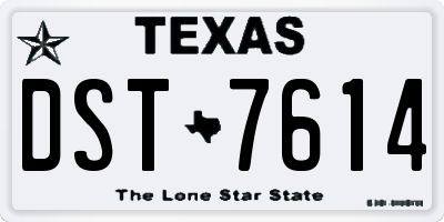TX license plate DST7614