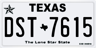 TX license plate DST7615