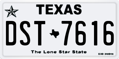 TX license plate DST7616