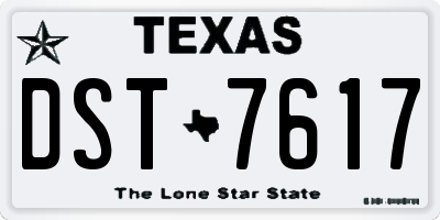 TX license plate DST7617