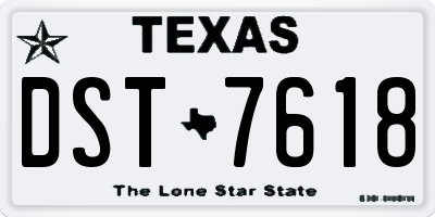 TX license plate DST7618