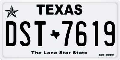 TX license plate DST7619