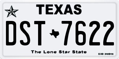 TX license plate DST7622