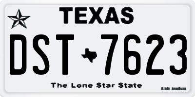TX license plate DST7623