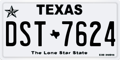 TX license plate DST7624