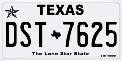 TX license plate DST7625
