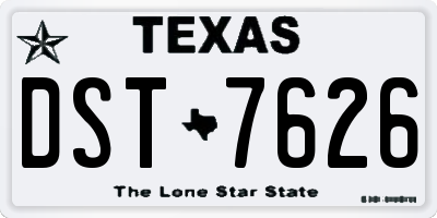 TX license plate DST7626
