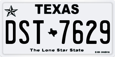 TX license plate DST7629