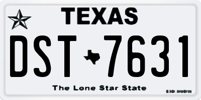TX license plate DST7631