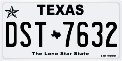 TX license plate DST7632