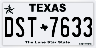 TX license plate DST7633