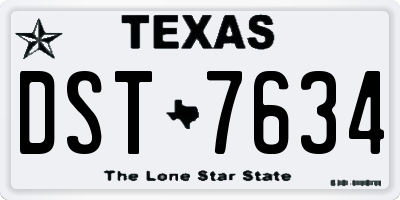 TX license plate DST7634